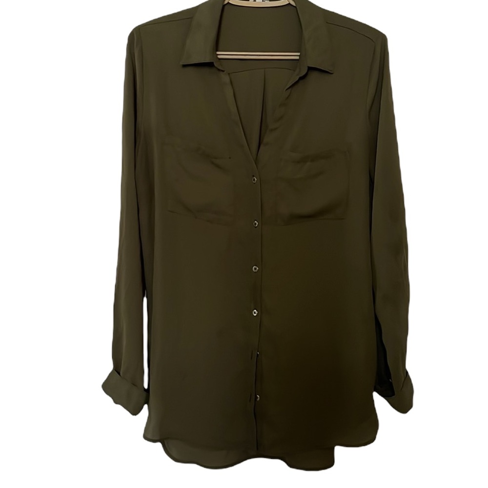 Kismet olive green button up.